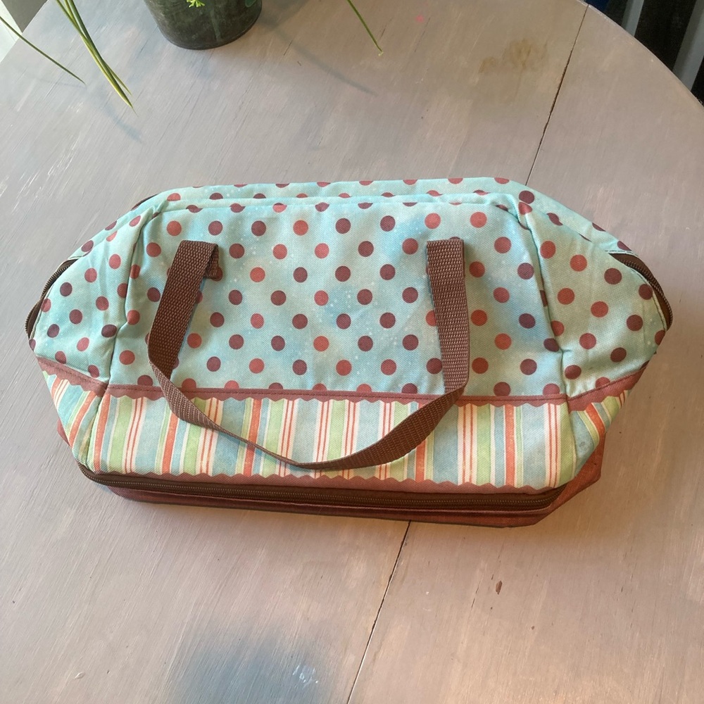 Cooler Bag Polka Dot and Striped Soft Zip